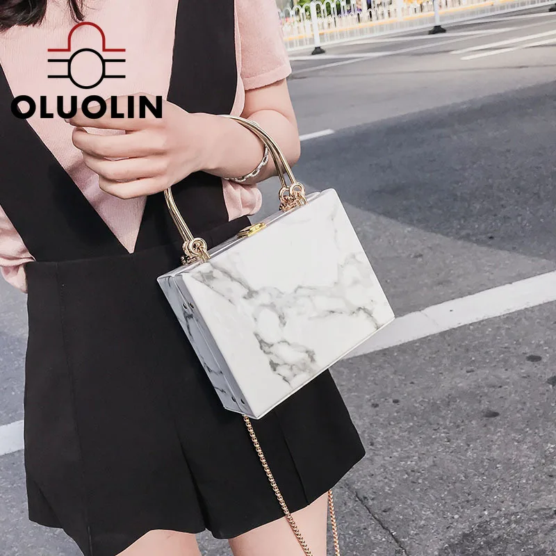 Мраморная сумка мини женская на цепочке Сумка с клапаном и замком ручная Женская