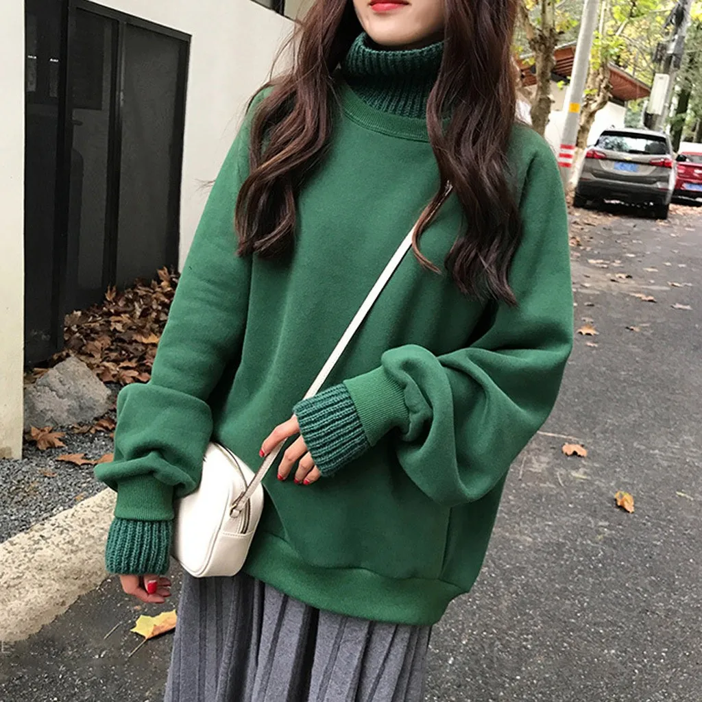 Толстовка Модный женский осенний зимний Повседневный пуловер толстый теплый