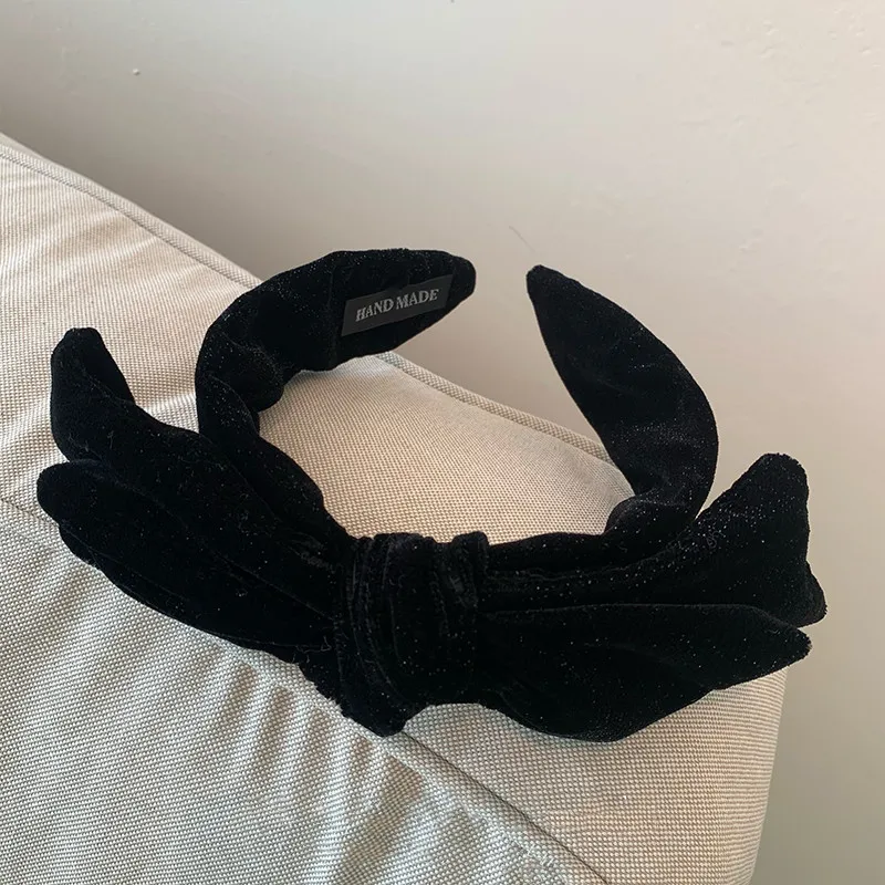 Повязка на голову Fflacell женская с большим бантом винтажная широкая лента для