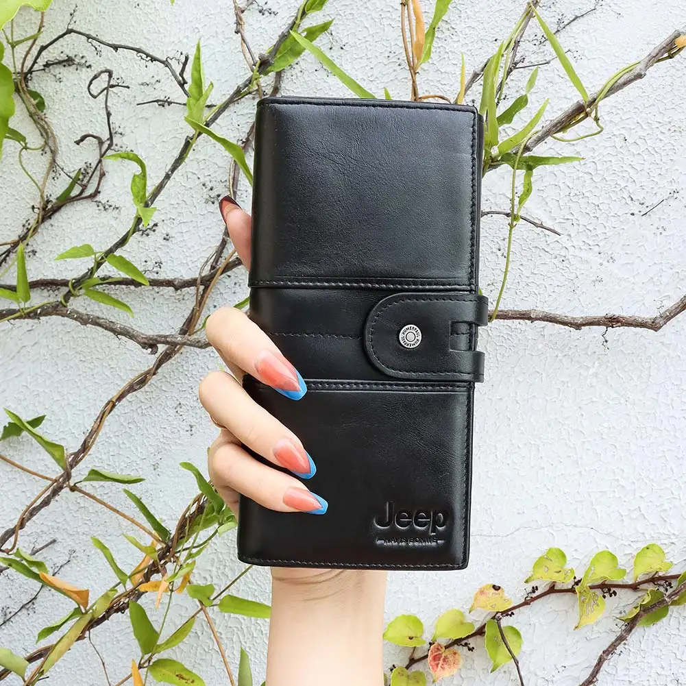 Женский кошелек из натуральной кожи RFID блокирующий Длинный чехол для монет