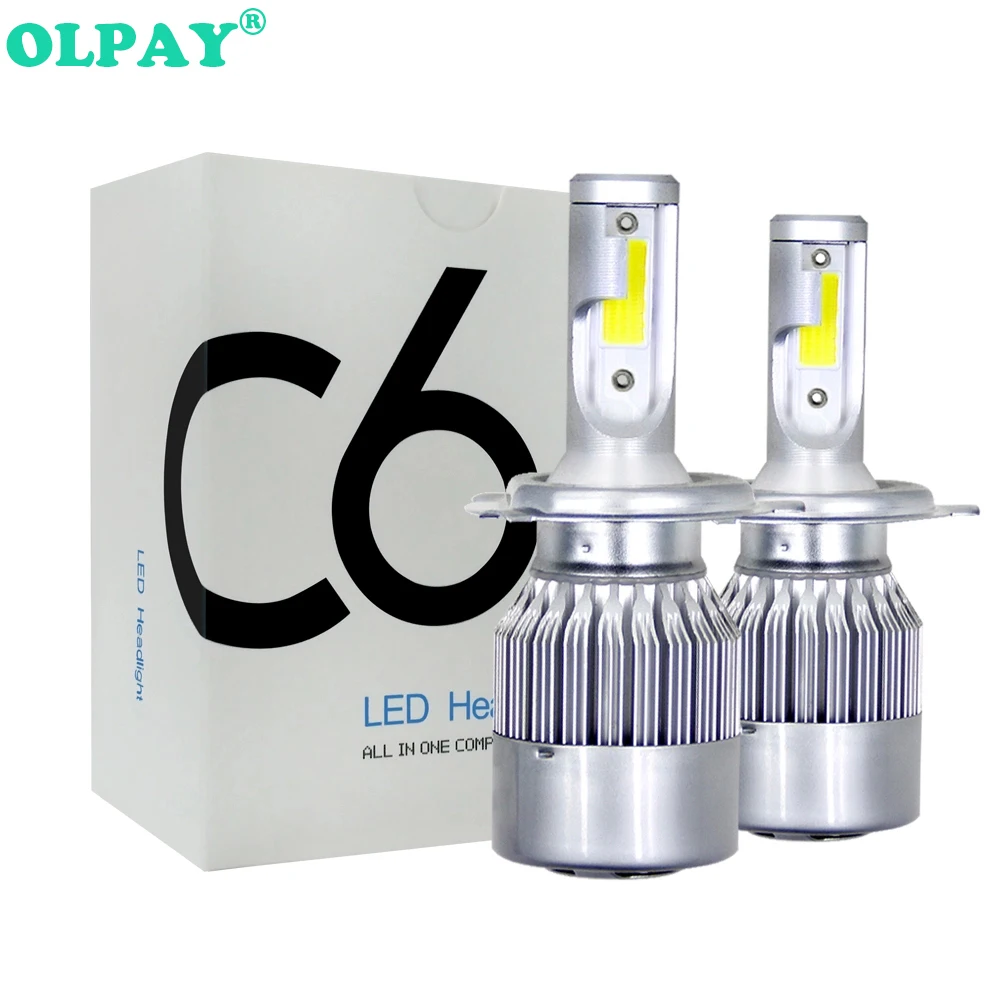 

OLPAY C6 led Car Headlight H7 LED H4 Bulb HB2 H1 H3 H8 H9 H11 9005 HB3 9006 HB4 9004 9007 72W 8000lm Auto Lamps Fog Lights 12V