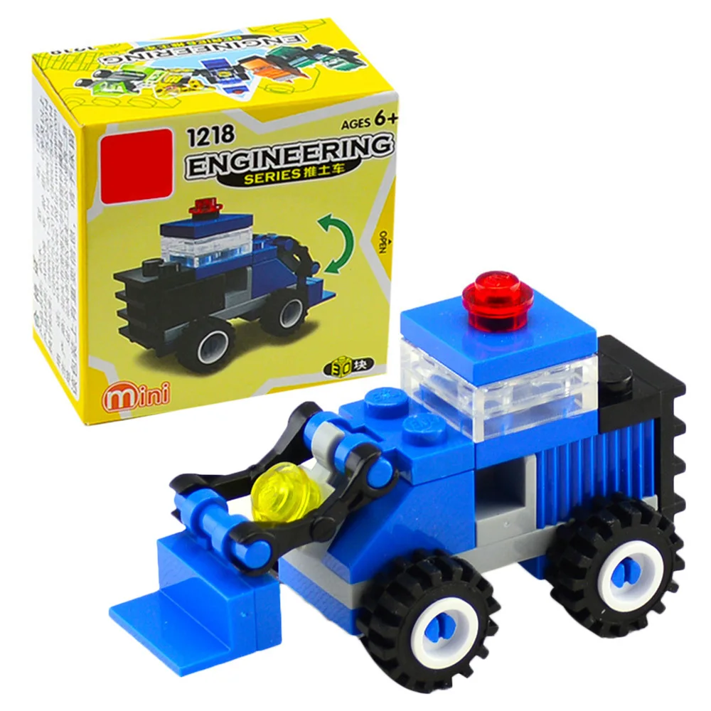 As Shown Детский строительный блок, игрушечная городская серия, маленький инженерный автомобиль, Игрушечная модель для маленького мальчика, сборная Инженерная машина, Подарочная игрушка - Цвет: As Shown