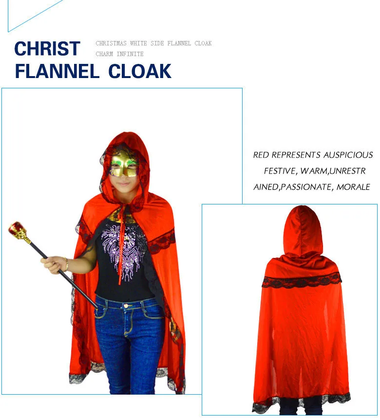 

Hood Cloak Costume Hat Girls Women Red Cap Cloak Anime Cosplay Cape Clothing Carnival Halloween Christmas