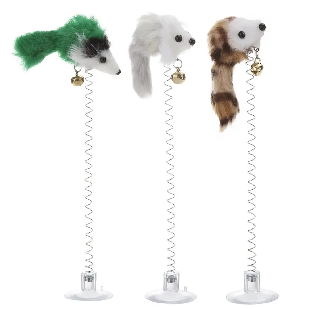 1/3 шт. забавные игрушки для кошек эластичное перо искусственная мышь с присоской