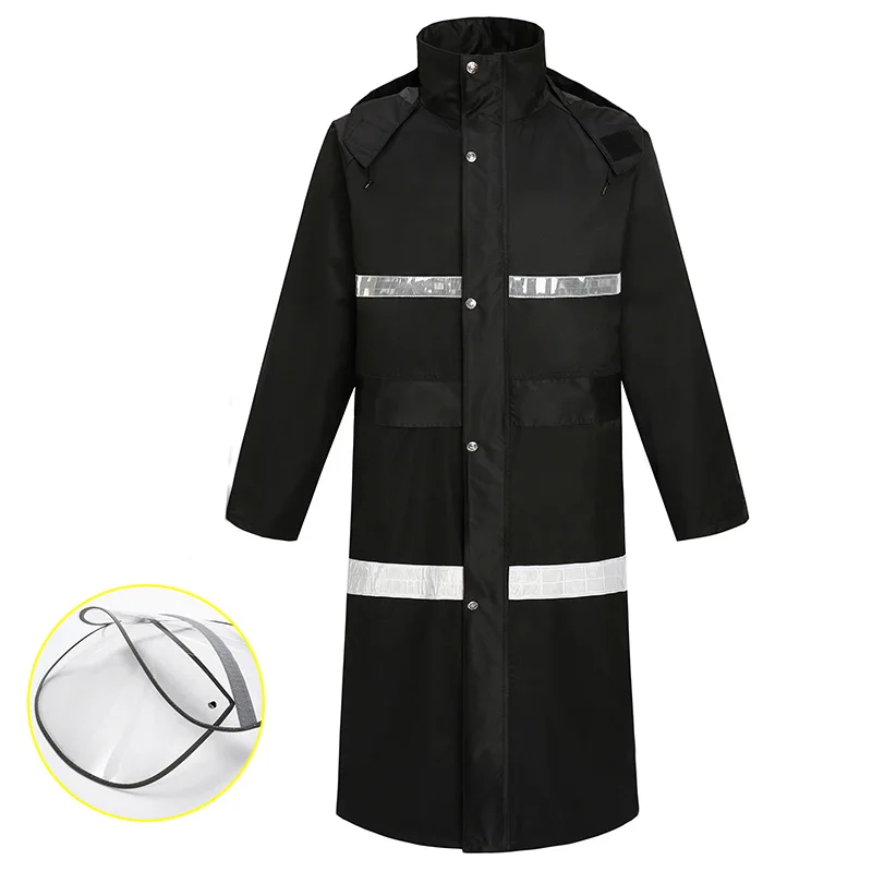 Черные длинные дождевые пальто для мужчин безопасная дождевая парка куртка с