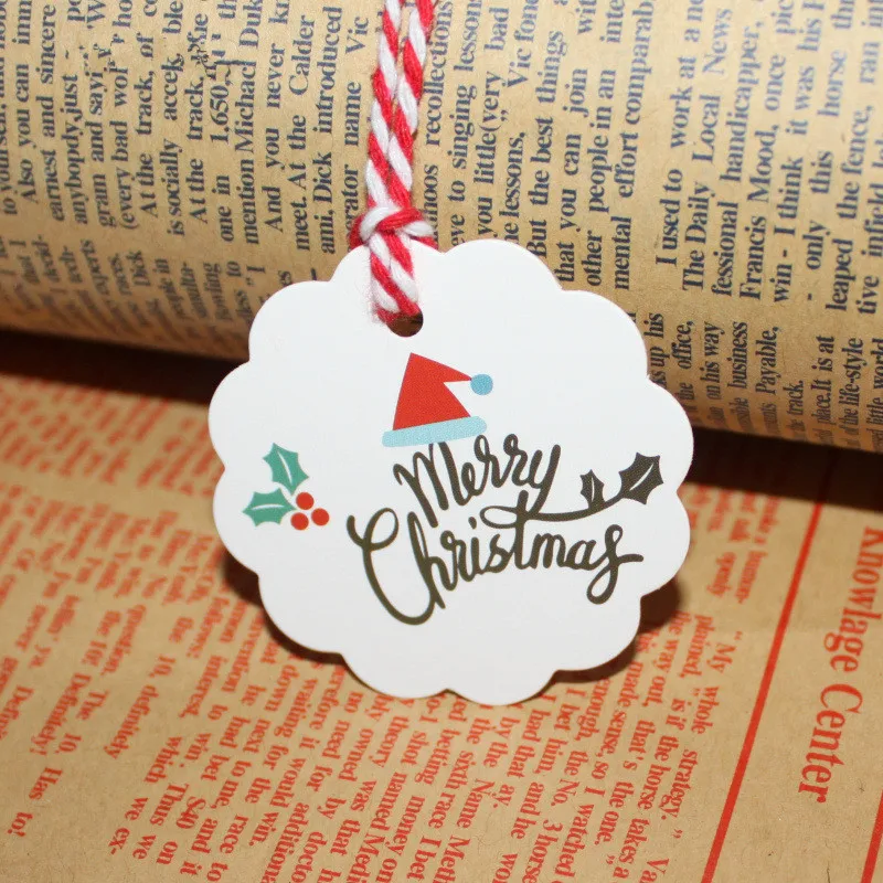 100 шт. дневные бирки бумажные для упаковки конфет на рождественскую вечеринку |