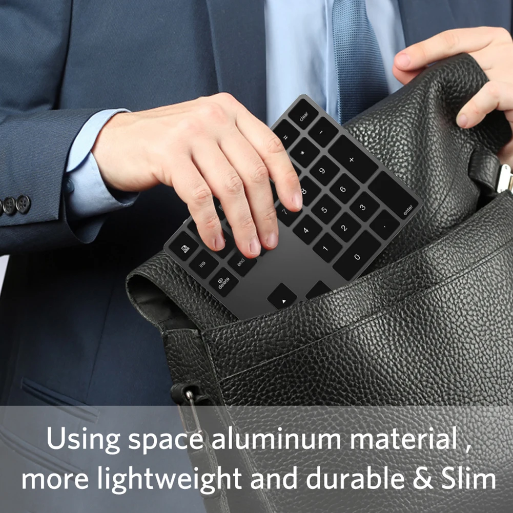 Портативная Алюминиевая Беспроводная клавиатура Bluetooth с 34 клавишами для MacBook