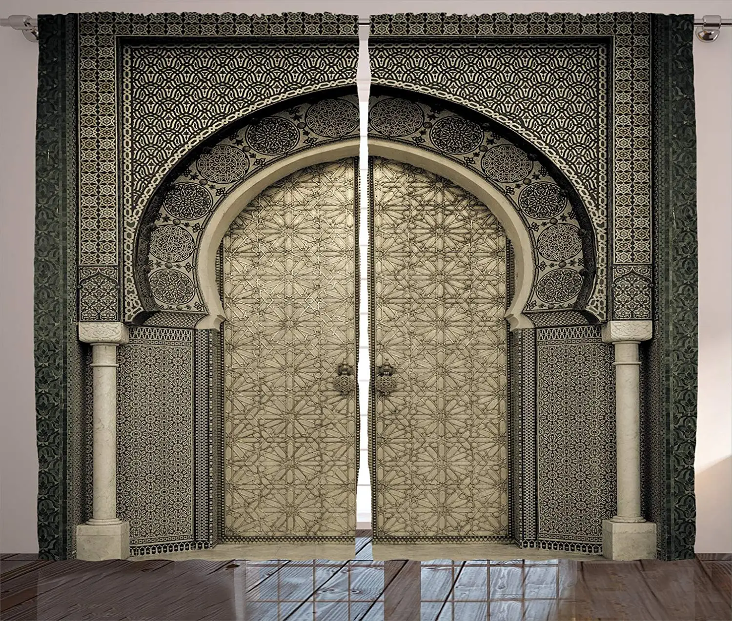 Фото Марокканские занавески для входной двери геометрический узор в архитектурном