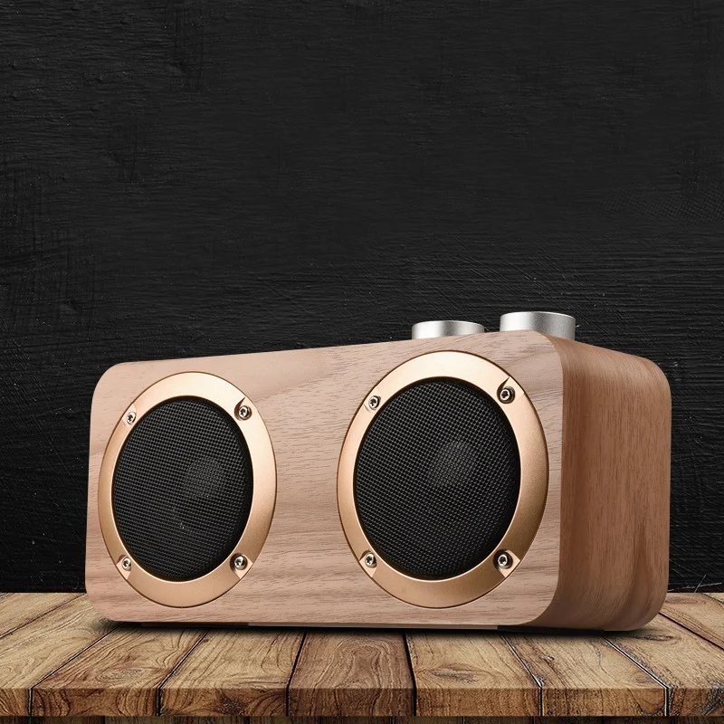 

Wooden Home Bluetooth Speaker Mobile Phone Outdoor Multi-Function U-Disk Wireless Card o Retro
