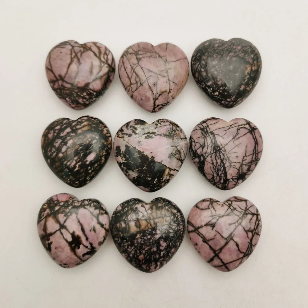 

Fashion natural Rhodochrosite stone 30mm heart shape rhodonite pendants for jewelry Accessories making Wholesale 6pcs/lot