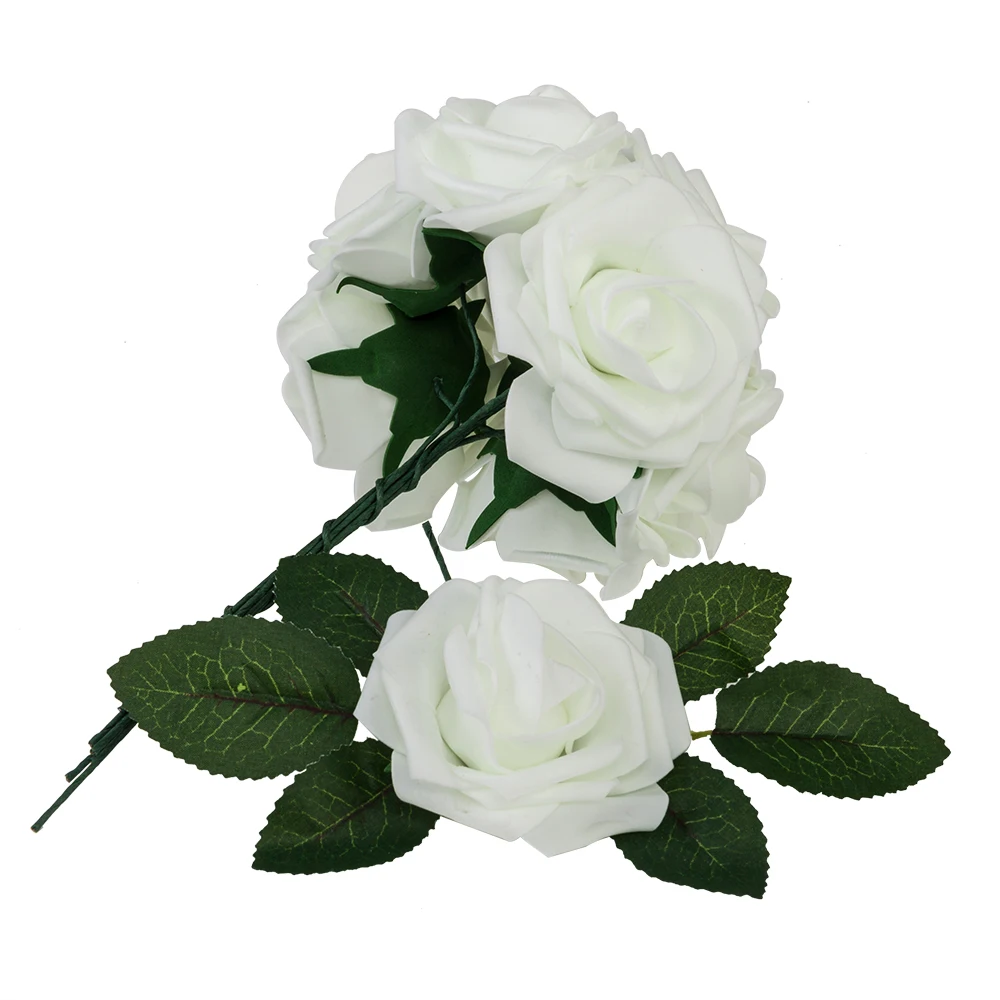 

[US-W]50pcs PE Foam Rose Flower White