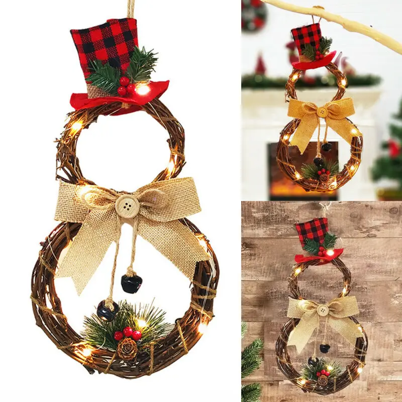 2020 новые Елочное украшение Рождественский венок настенная подвесная гирлянда