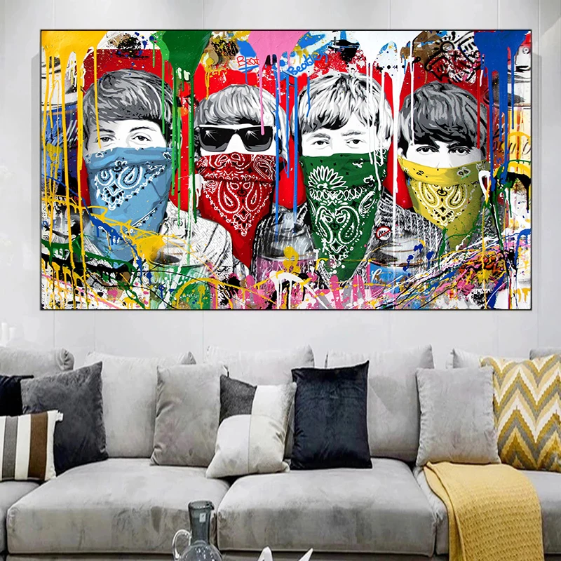 Граффити искусство битл Маскарад картины на стену плакаты и принты уличное