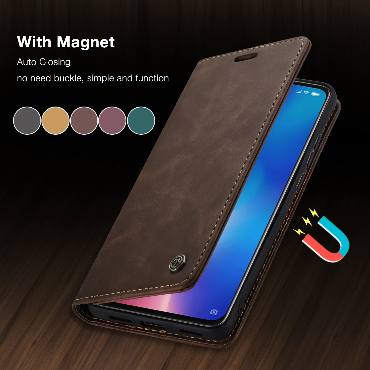 

CaseMe For Xiaomi Mi9 Mi9T Retro Magnetic Wallet Leather Case For Redmi Note 8 Luxury Flip Protective Case K20 Note 8 10 CC9 Pro