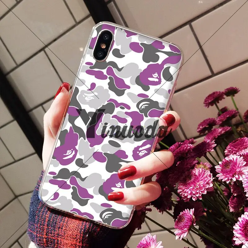 Yinuoda модный трендовый камуфляжный чехол для телефона Apple iPhone 8 7 6 6S Plus X XS MAX 5 5S SE XR