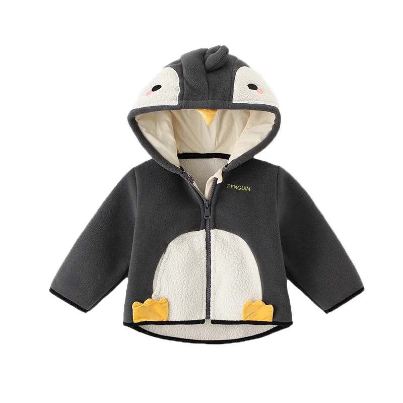 Куртка детская флисовая двусторонняя с динозавром на осень-зиму От 0 до 5 лет