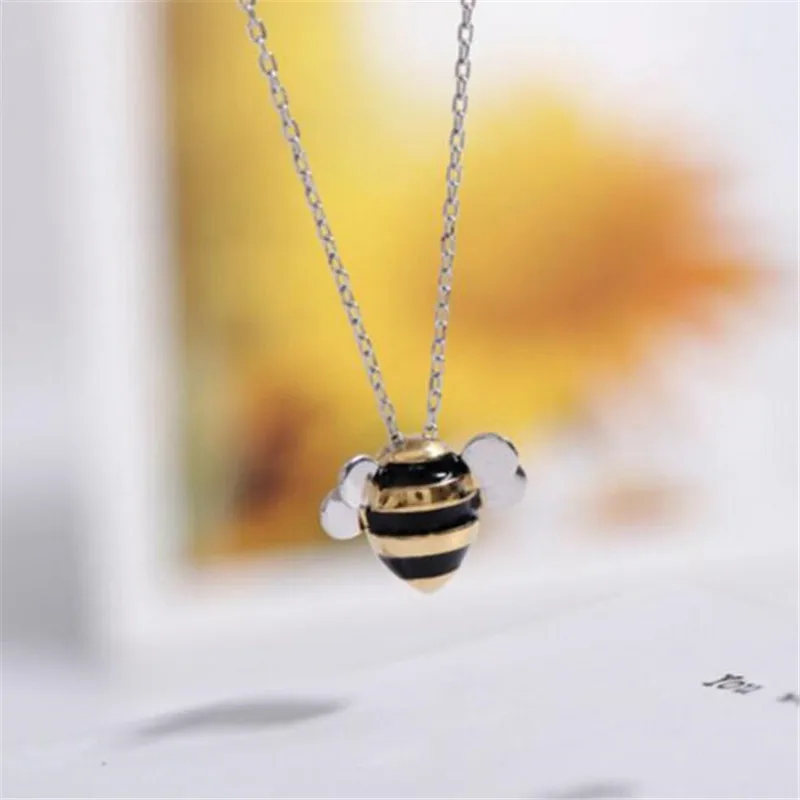 

925 Sterling Silver Insect Bee Choker Necklace Fashion Sweater Chain Sterling-Silver-Jewelry Necklaces For Women Girl Gift N017