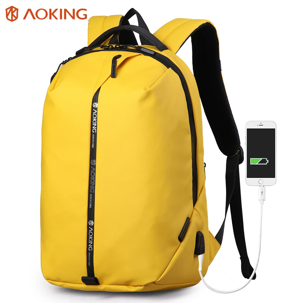 

Aoking Waterproof 15.6’’ Laptop Backpack with USB Charging Port Anti Theft Men’s Schoolbag Night Safety Women’s Travel Backpack