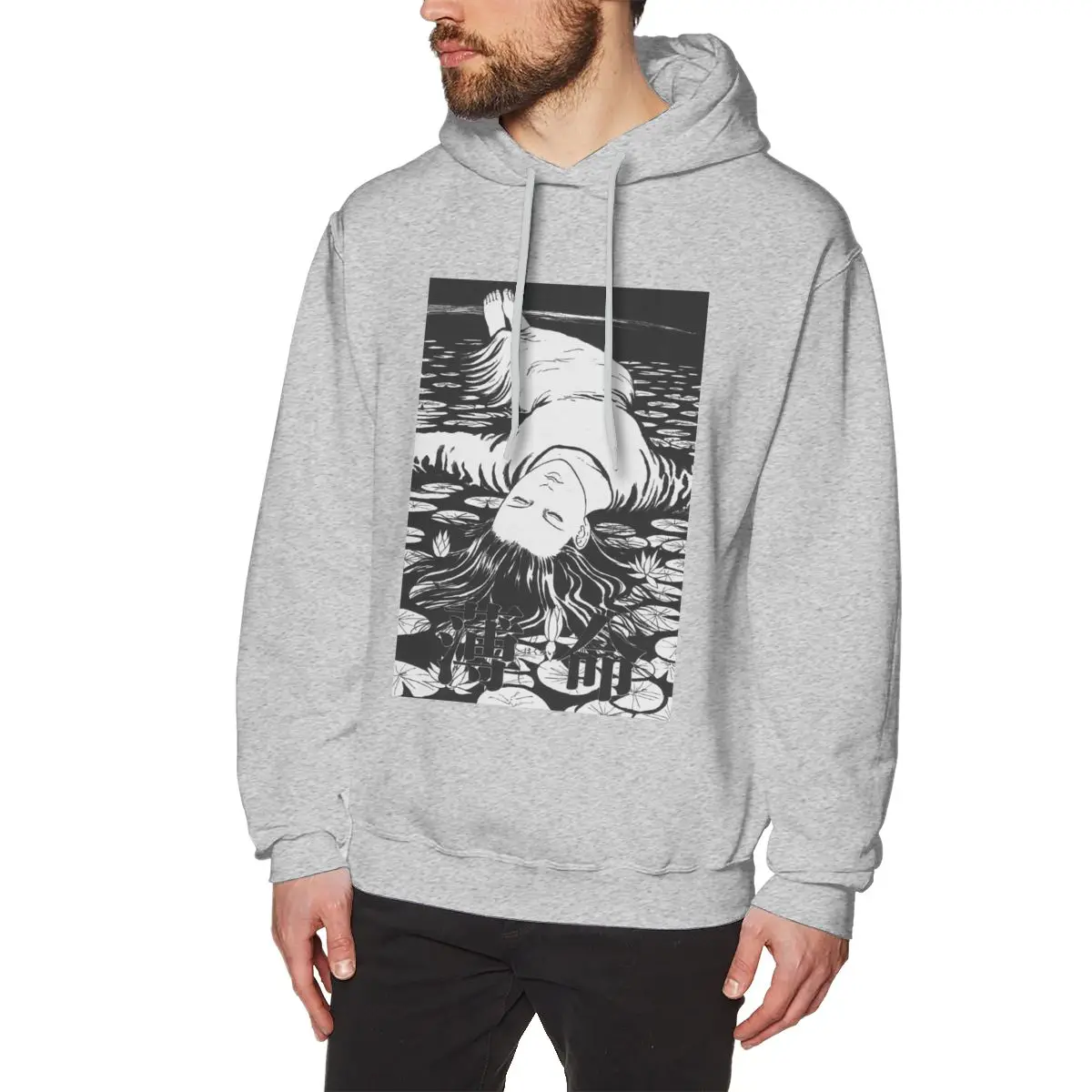 gray Crewneck Junji Ito Dying Young Sweatshirt Новинка года на заказ для мужчин - Цвет: gray