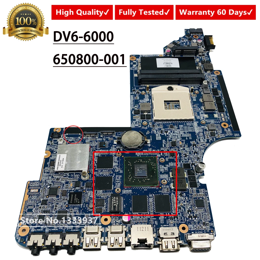 650800 001 материнская плата для ноутбука hp DV6 6000 216 0810001 HM65|Материнские платы| |