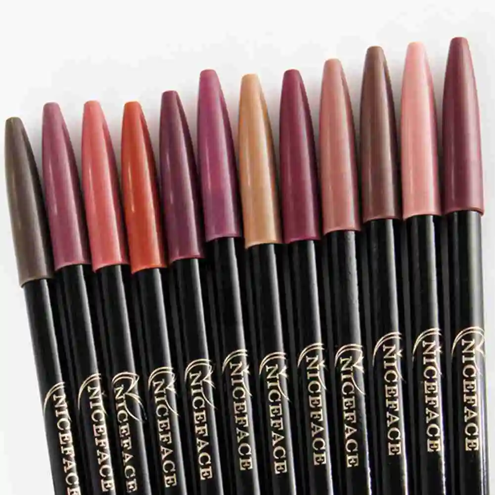 

12 Colors Matte Lip Liner Fashion Long Lasting Waterproof Long Lasting Smooth Colorful Lip Makeup Tool Cosmetic Lip Liner Pen