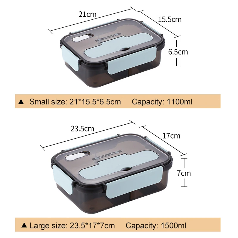 Портативный Ланч-бокс с замком Стиль пластиковая коробка для бенто