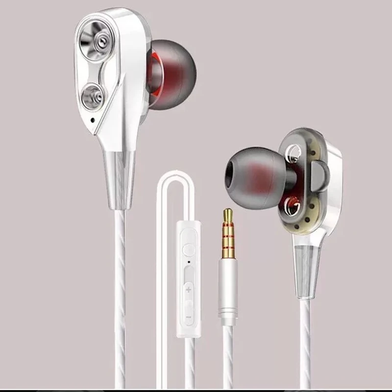 Магнитные проводные стерео наушники в ухо супер бас двойной привод гарнитура для