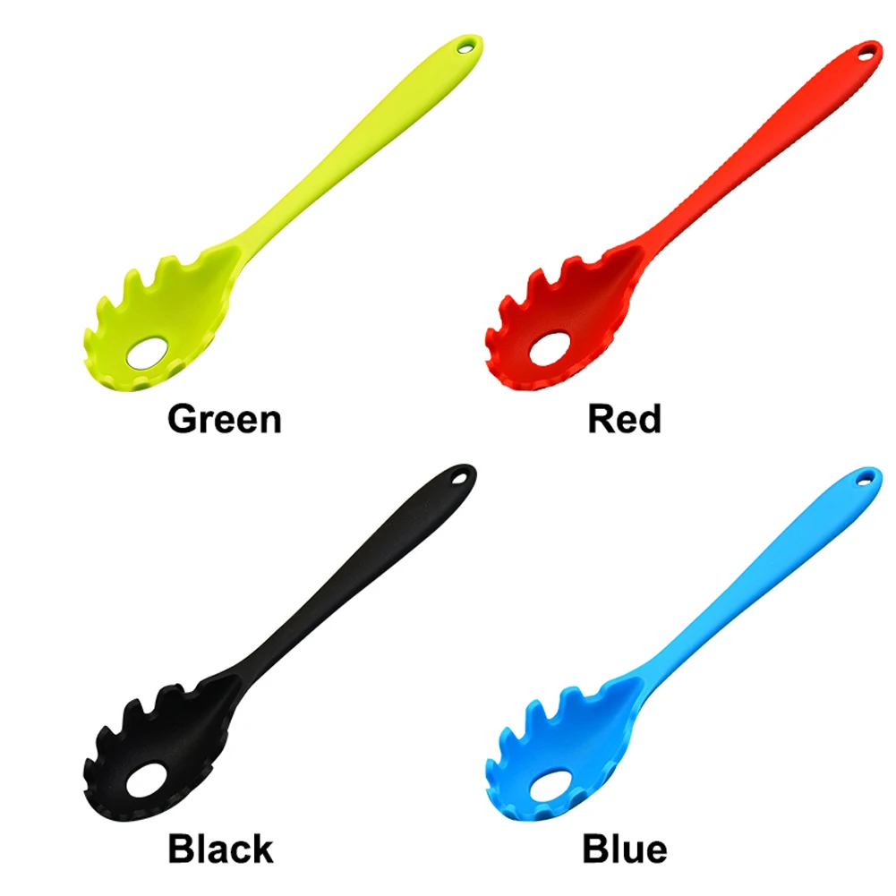 Heat Resistant Spoon Pasta Fork Long Handle Soft Silicone Practical Mini Portable Multifunctional Cooking Tool Noodle Ergonomic | Дом и сад