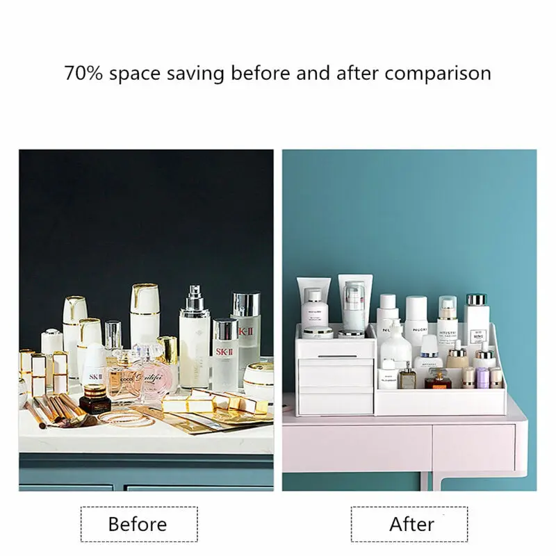 Новая косметическая коробка для хранения ящик Рабочий стол Пластик макияж Чехол