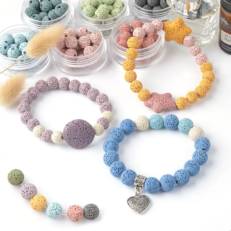 Красочные лавовые бусины для изготовления ювелирных изделий специальный дизайн