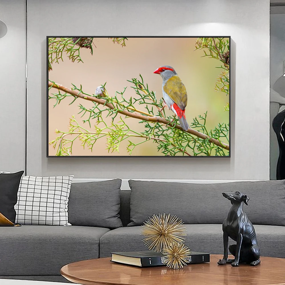 

Animal oil painting bird drinking water canvas painting office living room corridor home decoration mural
