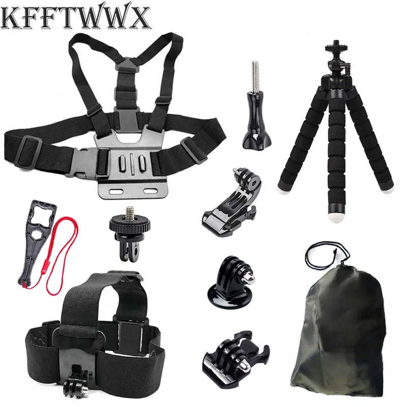 Аксессуары KFFTWWX для Gopro Hero 9 8 Black 7 6 5 4 комплект штатива голова нагрудный ремень