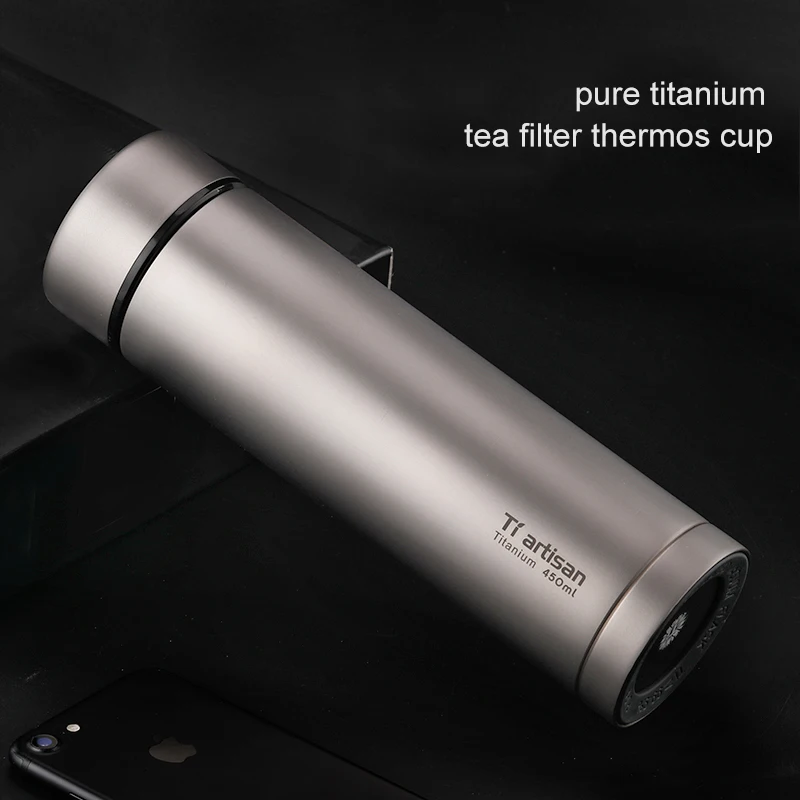 Tiartisan чистая титановая портативная чашка для воды 450 мл чайная Кофейная Кружка