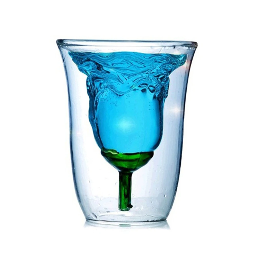 180 мл двухслойный бокал для вина в форме розы Коктейльная чашка ликера домашний