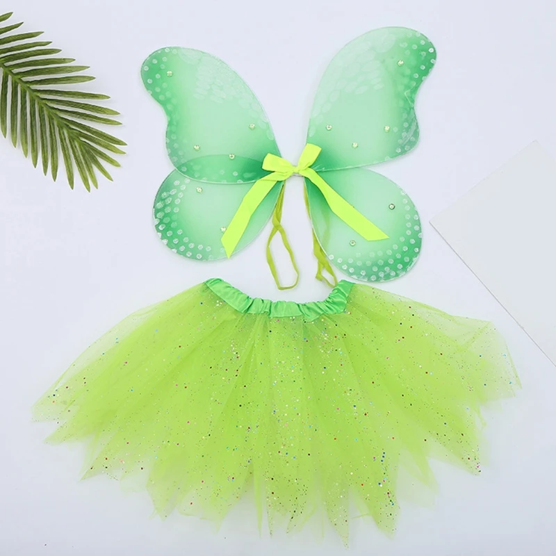 

Halloween Cosplay Fairy Angel Wing Insect Theme Costume for Kids Girls Butterfly Wing Costumes Glitter Performance Dress M6CD