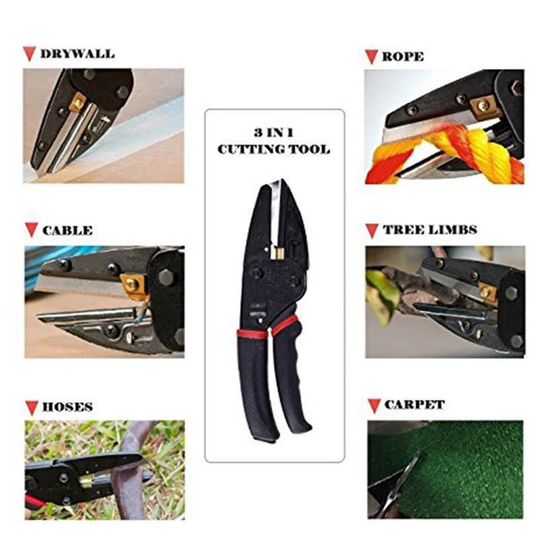 

3 In 1 Power Cutting Tool with Built-In Wire Cutter Multi Tool Pliers Hand Tools Garden Pruning can CSV