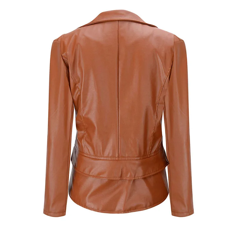 Женские куртки из искусственной кожи повседневные готические крутые черные