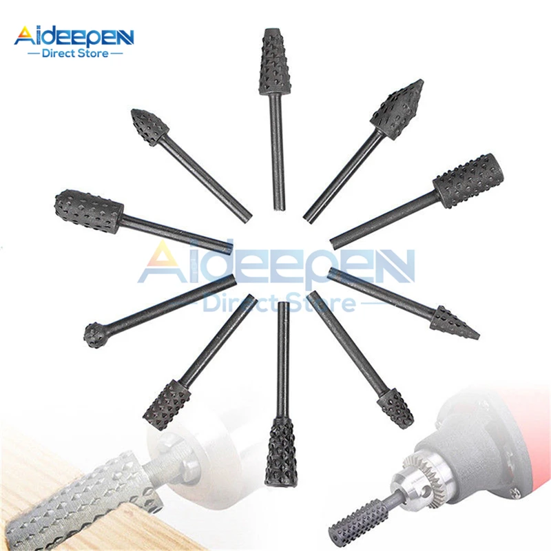 Шлифовальная головка из вольфрамовой стали 3x6 мм 10 шт./компл.