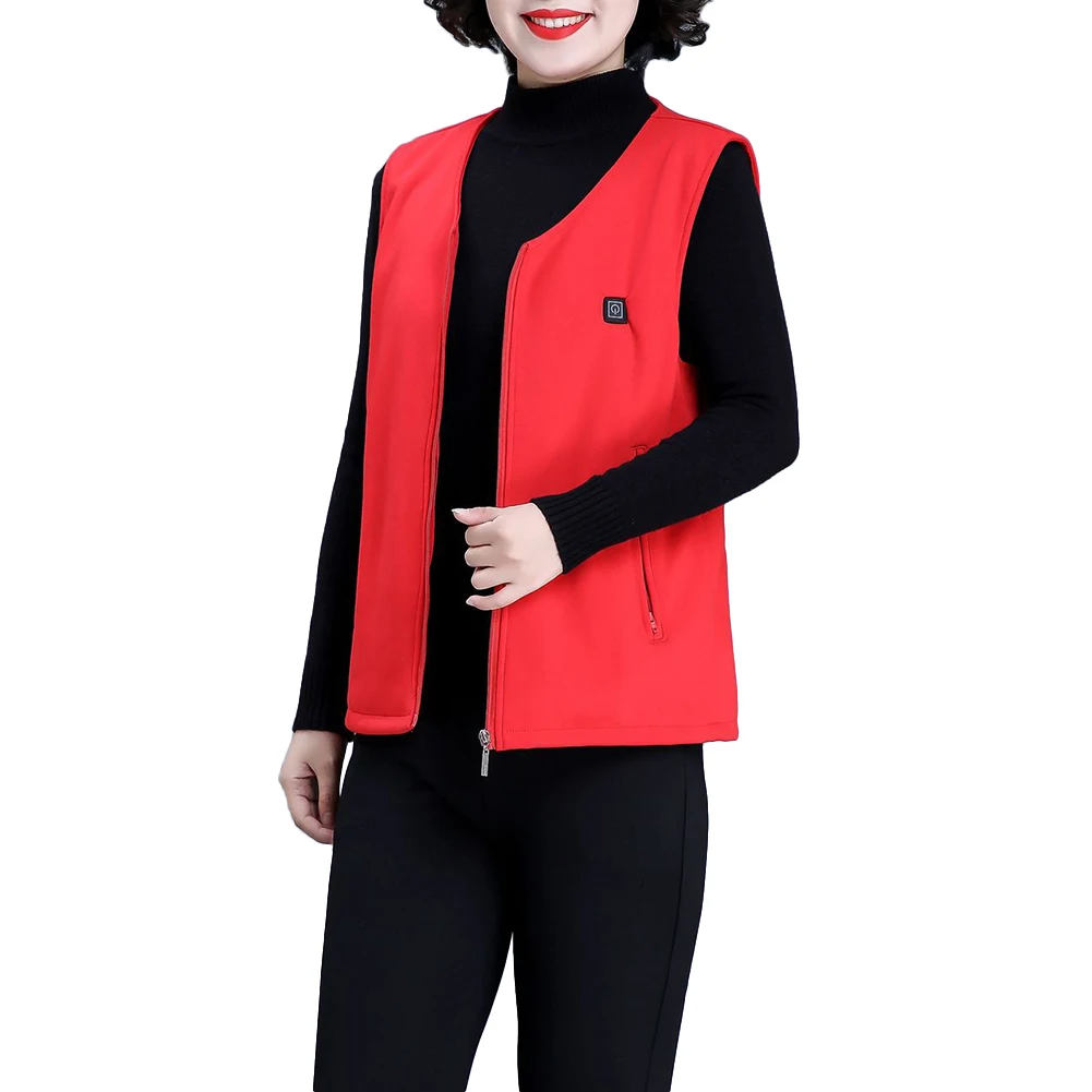 Мужская и женская зимняя теплая жилетка с электрическим подогревом застежка