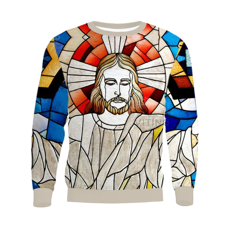 

New Fashion Men Women 3D Printed Jesus Sweatshirt Sleeve T Shirt Sport Pullover Tops Tees R01