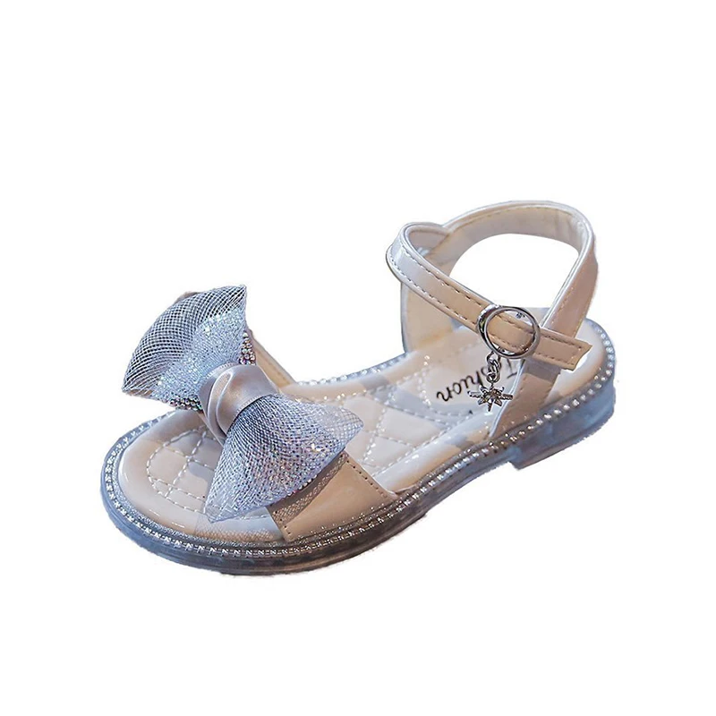 

Fashion Elegant Princess Girls Sandals Bow Sweet Soft Toddler Summer Non-slip Breathable Beach shoes
