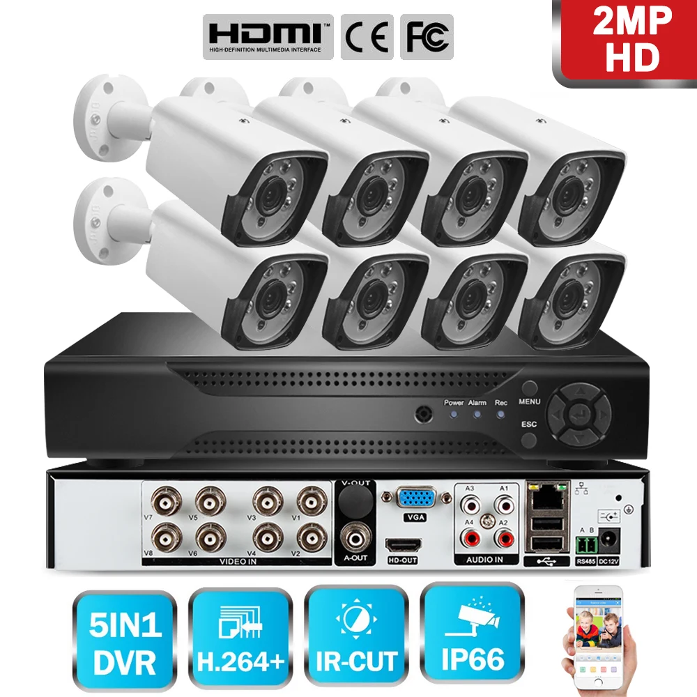 8CH DVR 1080P AHD CCTV камера система безопасности комплект домашней камеры наблюдения