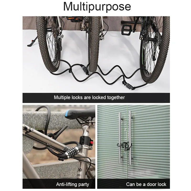 Bike Lock 5 Digit Code Combination Bicycle Security Equipment MTB Anti-theft Fixed Password | Спорт и развлечения