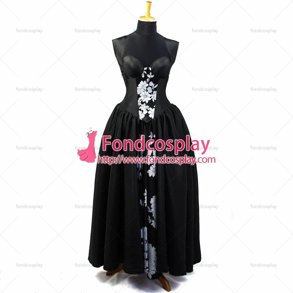 

fondcosplay O Dress The Story Of O With Bra nude breasted black satin Dress Cosplay Costume Tailor-made[G826]