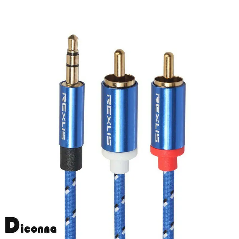Aux аудио 3 5 мм стерео штекер 2 RCA Y кабель для iPOD MP3 мобильного телефона 0 m