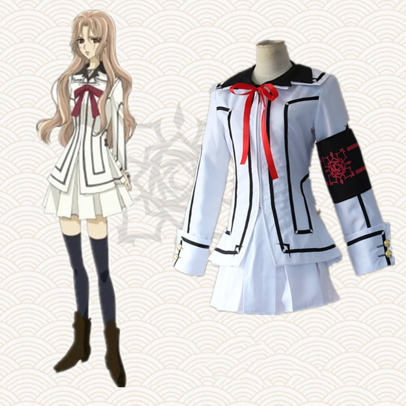 Аниме рыцарь вампира Косплей костюмы рука Суан косплей костюм белая Униформа