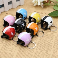 creative motorcycle safety helmets car auto five star keychain pendant classic key ring keyfob casque holder car accessories