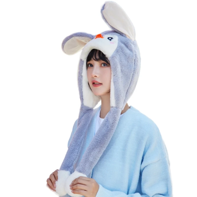 

MXMA Kawaii Plush Hat Ear Moving Jumping Hat for Kids Adult Party Cosplay Holiday