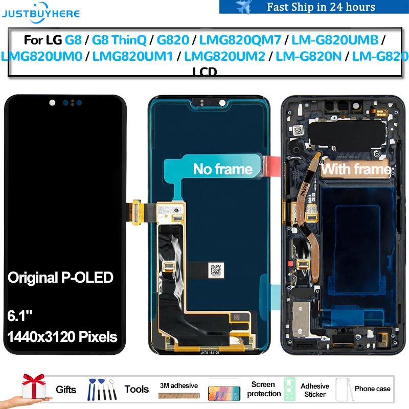 

Оригинальный телефон для LG G8 ThinQ G820 G820N G820QM7 G820UM2 G820UMB Pantalla P-OLED экран дигитайзер в сборе