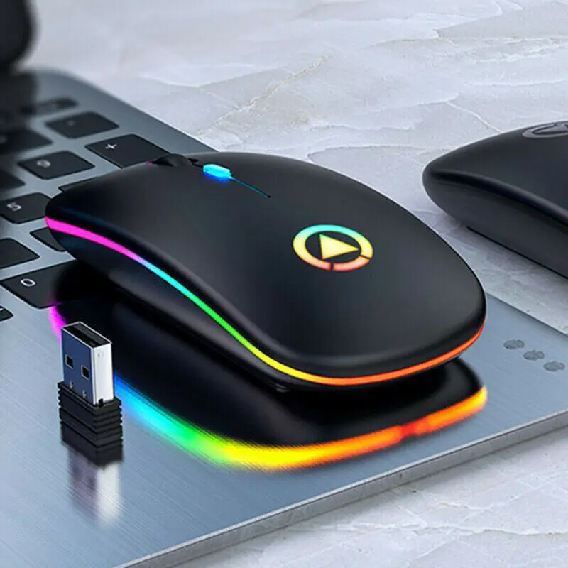 led gaming wireless mouse computer bluetooth mouse silent mause rechargeable ergonomic mouse 2 4ghz usb optical mice for laptop free global shipping
